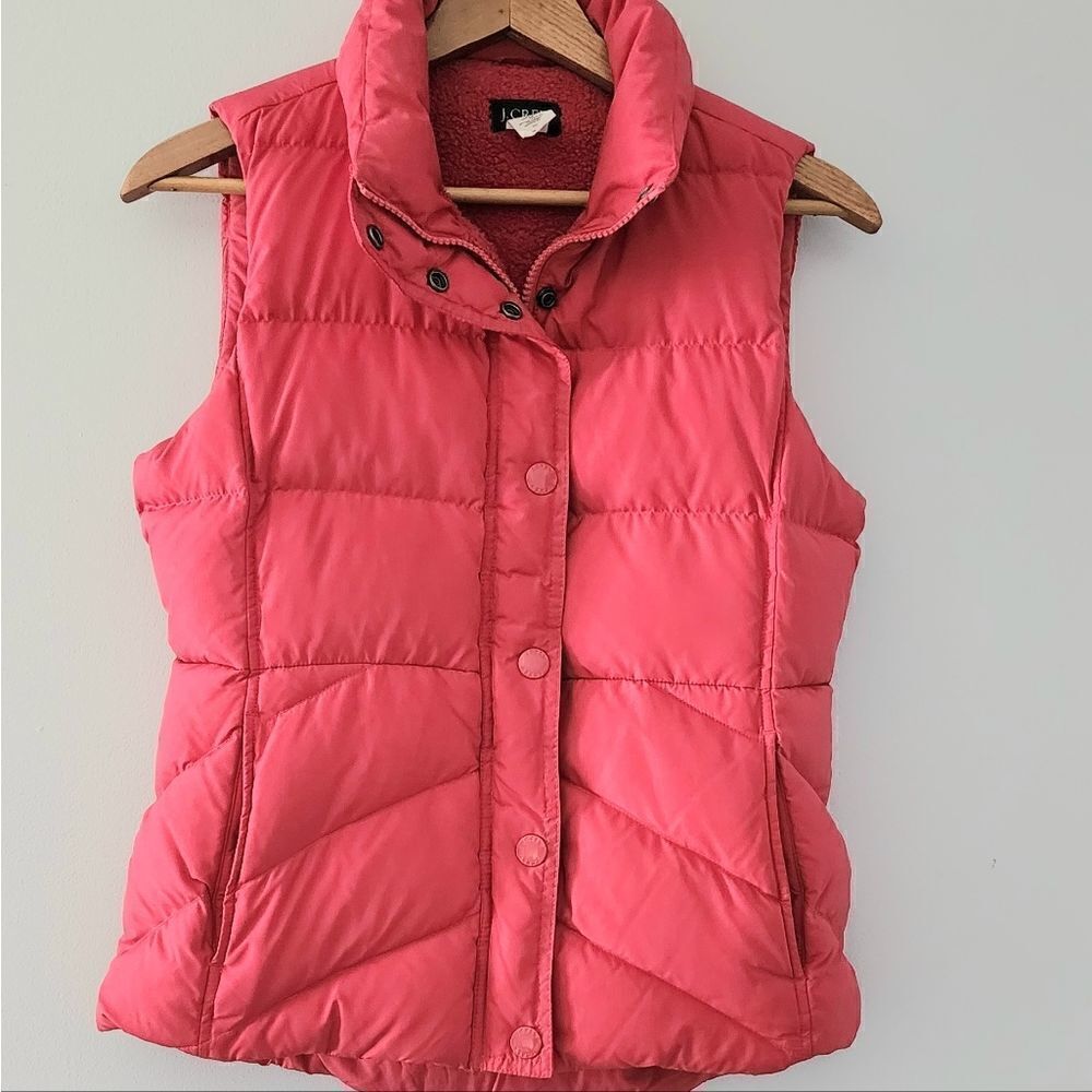 J Crew puffer vest winter women's size small pink coral